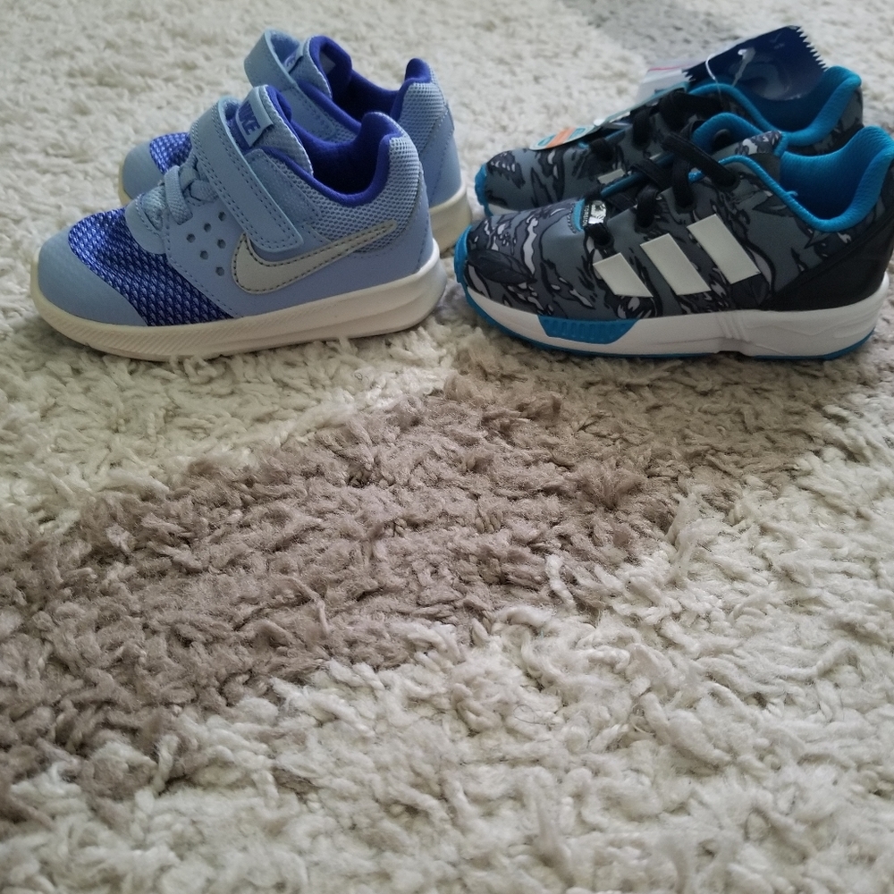 Nike and Adidas bundle toddler shoes. Both Size 7 blue color